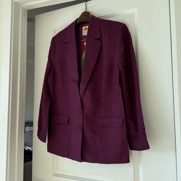 Farm Rio Burgundy Straight Blazer - Picture 5 of 11
